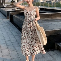 마더브띠 여성용 끈나시 플라워 여름 원피스