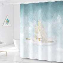 마켓피오 북유럽 네츄럴디자인 샤워커튼 타입12 120 x 180 cm, 1개