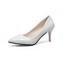 심플한 단색 에나멜 뾰족 하이힐