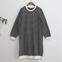 이얀 스트라이프 기모 수유 원피스