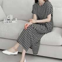 라리온 코스타 스트라이프 롱 원피스