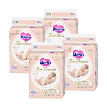 메리즈 기저귀 퍼스트프리미엄 밴드형 신생아 NB 66매 X 4팩, 1세트