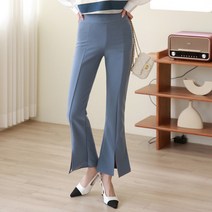 헤이진 여성용 앞절개 부츠컷 밴딩 스판 팬츠