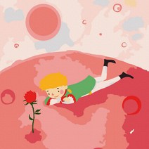 플레이어바웃 명화 그리기 DIY 세트 어린왕자와 장미꽃 피포페인팅 20 x 20 cm, 혼합색상