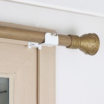 프리스페이스 커튼봉 스위트 25mm 14자 + 안뚫어고리 3p 세트, 골드(커튼봉), 화이트(안뚫어고리)