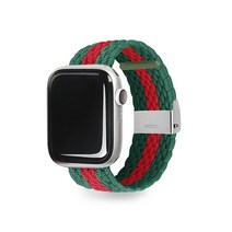 에가든 애플워치 루프밴드 버클 스트랩 42/44/45/49mm, Green + Red