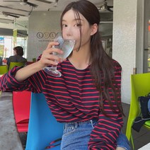 모코블링 여성용 라운드 긴팔 단가라티