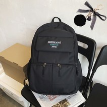 심플 대용량 데일리 백팩 + 가방고리 세트 HL114