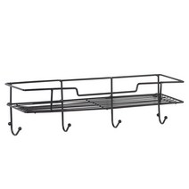 다용도수납 벽선반 철제 후크걸이 YT_RA1129, 블랙