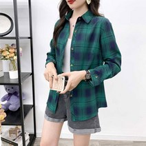 두봄 여성용 트렌드 체크 셔츠