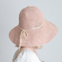 아이엠캡 섬머 밀짚 스웨이드 리본 플로피햇