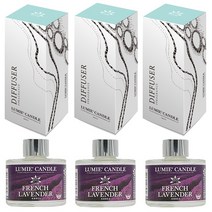 르미에 식물성 주정 디퓨저 100ml x 3p + 리드스틱 5p x 3개 세트, 프렌치라벤더