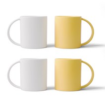 볼볼홈파티 빅머그 600ml 2종 x 2p 세트, 밀크화이트, 치즈옐로우, 1세트
