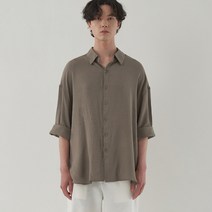 브이투 OVERFIT LINEN BLENDED SHIRT