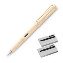 LAMY 사파리 만년필 + 잉크카트리지 2p 실속세트, F, 크림