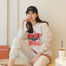 핑크시슬리 여성용 점핑 미키 절개라인 트레이닝세트