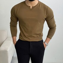 남자다잉 남성용 프리미엄 모달 머슬핏 트임 긴팔 티셔츠