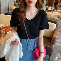 앤드스타일 여성용 쿨베이직 U넥 린넨 반팔 티셔츠 260907