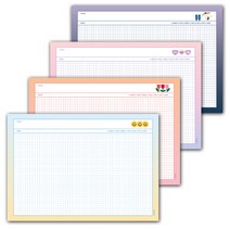 아이코닉 메리 노트패드 B5 4종 세트, SMILE TULIP HEART FLYING, 1세트