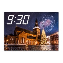 LED 시계 캔버스 프린팅 액자 A3, 옵션38