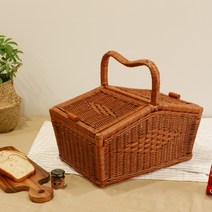 라탄몰 라탄 클래식 피크닉 바구니, 레드브라운, 1개