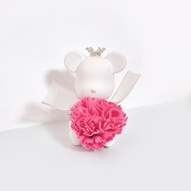 라비다 뉴 카네이션 곰돌이 석고 오너먼트 진핑크 + 석고방향제 리필 오일 3ml, 클린코튼