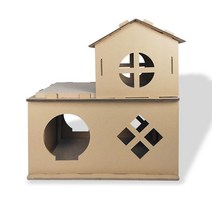 고양이 빅사이즈 층층 하우스 스크래쳐, 1개