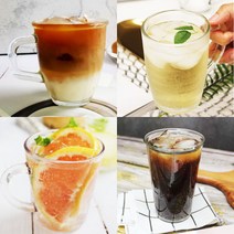 글라스락 내열강화 유리컵 물컵 머그컵 4p모음, 6.에코강화유리380ml-4p, 4개