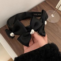 워더미 고급 새틴 하트 진주 헤어밴드 CHF469
