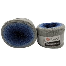 얀아트 플라워 YarnArt flower 520g 그레이 블루 뜨개질 초보용 아크릴 콘사