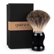 구렛나루 수염 Qshave man 순수 오소리 헤어 면도 브러시 100 오리지널 면도기 에지 세이프티 스트레이트 클래식 안전 면도기 11.5cm x 5.2cm, 없음