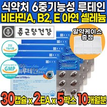 식약처인증 루태인 로테인 루테인 누테인 뉴테인 류테인 루테인 루데인 마리골드 마리골드꽃 빌베루 빌베리 결명자 헤마토코쿠스 추출물 눈영양제 아연 셀레늄 비타민A 비타민E, 30캡슐 X 2EA 5박스(10개월분)