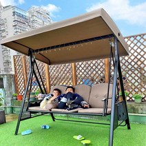 흔들의자 정원그네 펜션 전원주택 뒷마당, 스타일 3인용 등받이 조절 가능