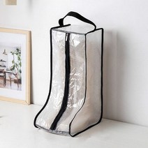 부츠가방 투명 방수 방진 부츠 신발 보호 가방 휴대용 지퍼 포켓 가정용 여행 보관, 블랙 롱
