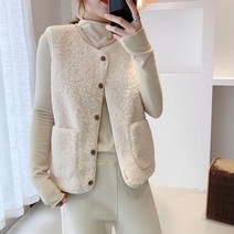 양털 후리스 뽀글이 조끼 여성용 하늘비즈 C15 M554G718