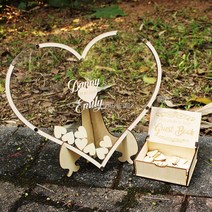 커스텀 아크릴 하트 모양 나무 프레임 다이어북 맞춤형 결혼식, 03 no3_04 25x38cm-80hearts