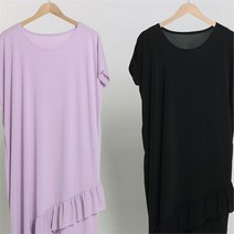 사선 프릴 실키 원피스 207N060S 빅사이즈 여성의류