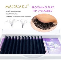 붙이는 속눈썹 Masscaku 볼륨 세트 쏘 이지 팬 트레이 실크 래쉬 cccddd 컬 블루밍 내추럴 자동 개화 연장, d, 0.05mm, 15mm