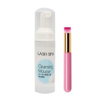 속눈썹 패드 접착제 60ml 샴푸 젠틀 클렌징 접목 확장 무스 폼 프로 클리너, 브러시 포함 60ml