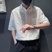 2022 남성용 디자인 셔츠 여름 일본 루즈한 캐주얼 솔리드 컬러 셔츠 와이드 탑