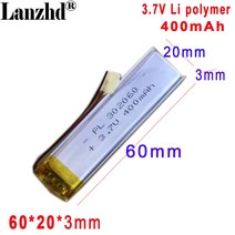 충전식 폴리머 배터리 포인트 독서 펜 레이저 LED 램프 302060 350MAH 3.7V, [01] 3.7 볼트, [03] 8 pcs 302060