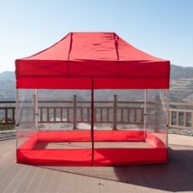 브랜드없음 프리폼 베이직 투명풀세트 3X4.5 천막 우레탄벽면 가림막 천막바람막이 풀세트, 선택완료, B투명풀 3X4.5/브라운(지붕)+베이지)