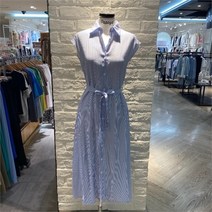 파파야 SH01 나시 스트라이프셔츠롱원피스 PNMROP041B