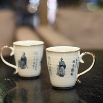 아리타 일본 미조가미 도자기 도공 머그잔 2p 세트, 기본