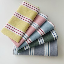 체리쉬홈 린넨 스트라이프 키친크로스 테이블매트 겸용 핸드메이드 매직후크 포함, 그린, 50x40