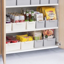 국내생산 팬트리 냉장고 수납 세트 바스켓 10개 18개 라벨지 정리 멀티 다용도 바구니 펜트리, 팬트리바스켓_그레이, (깊은형) 대형 2개+중형 6개+소형 10개