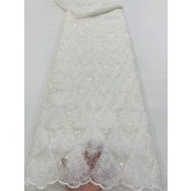 인도원단 아프리카 레이스 원단 웨딩 YYZ89 최신 화이트 인도 사리 튤 스팽글, 01 1_01 5 码