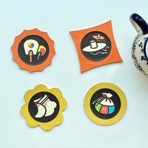 [천삼백케이] [올어바웃키트] [한지공예] 크리스마스 큐트 티 코스터 DIY 키트(4종 1set), 단품