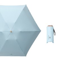 접이식 햇빛가리 휴대호환 우산 5 겹 UV 차단 강한 방풍 6 의 스탠드 맑은 비 오는 야외호환, 02 blue