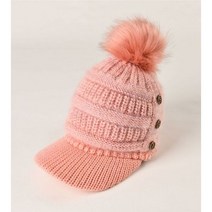 여자용 겨울 폼폼 모자 코튼 니트 야구 모자 폼폰 브랜드 바이저 캡 스컬리 비니 을